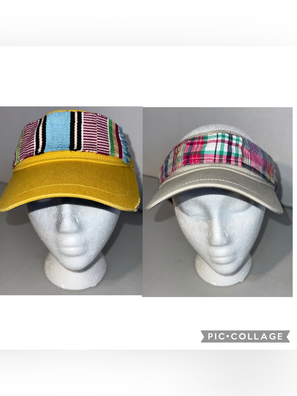 AHEAD Vintage Women's Visor Bundle Of Two Redon with Multicolor Woven Trim